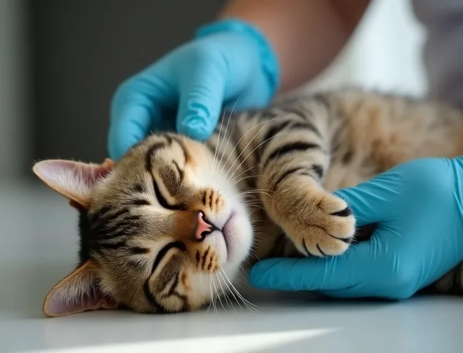 Specialist carefully handling a deceased cat with dignity in Claretown